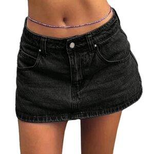 Black Denim Mini Skirt NWOT